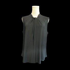 Black Sleeveless Top w/ Knot Neckline